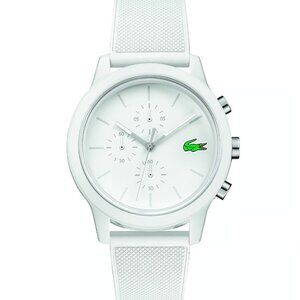 LACOSTE 2010974 WHITE CHRONOGRAPH DIAL WHITE SILICONE STRAP WOMENS WATCH